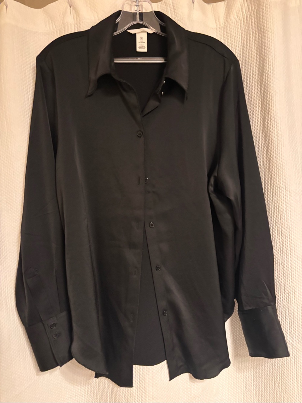 H&M Black Long-Sleeve Dress Shirt